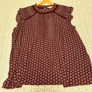 LOFT mock neck cap sleeve blouse sz 22